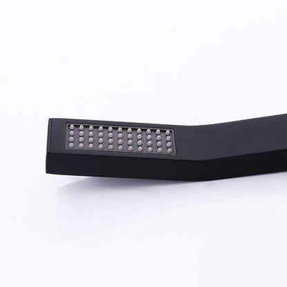 Modern Matte Black Square Handheld Shower Head – Solid Brass Build