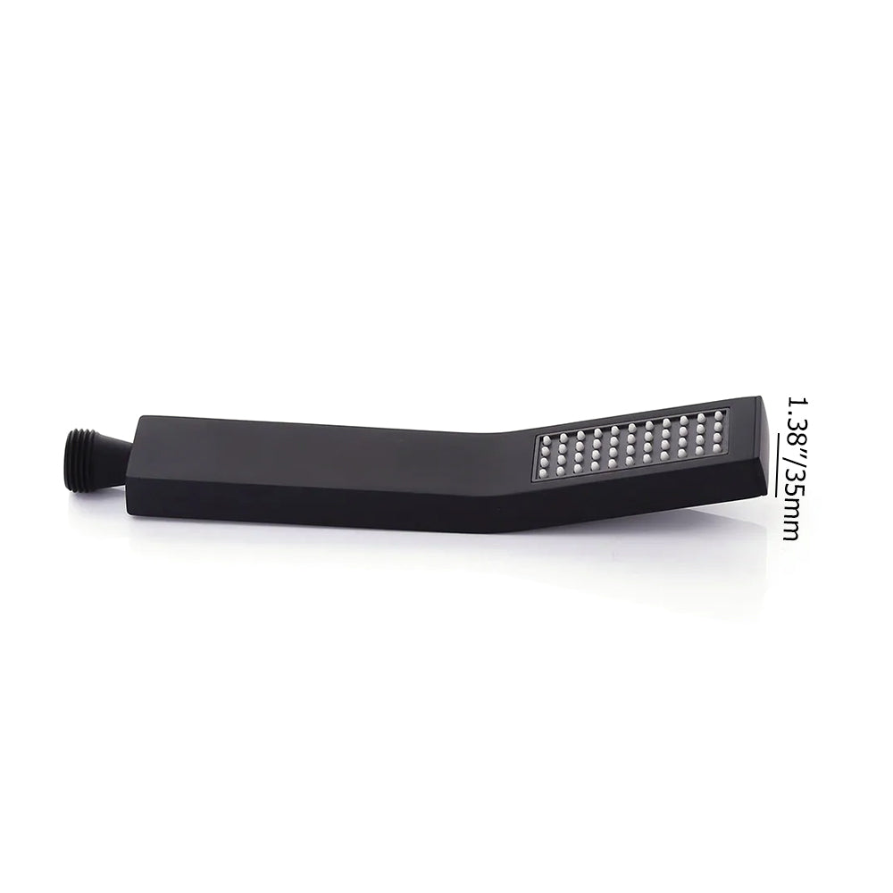 Modern Matte Black Square Handheld Shower Head – Solid Brass Build