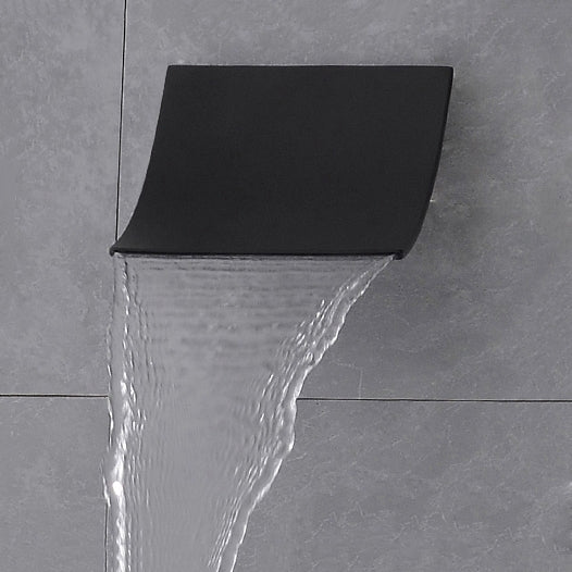 Modern Matte Black Wall Mount Waterfall Shower Head – Stainless Steel