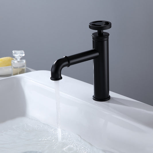 Ruth Matte Black Single Hole Bathroom Faucet – Industrial Brass Tap