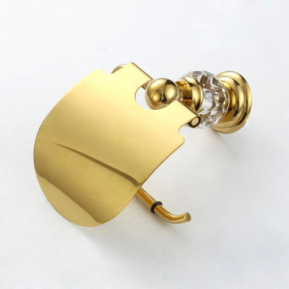 Charles Luxury Brass Toilet Paper Holder with Clear Crystal – Wall Mount