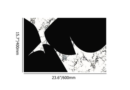 2-Piece Black & White Geometric Marble Bath Mat Set – Non-Slip Rugs