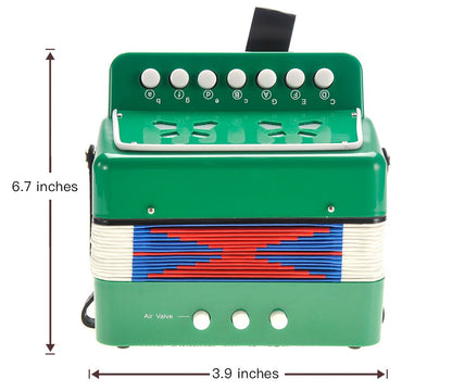 Children's Accordion - Musical Instrument for Kids, Fun and Portable (Green)