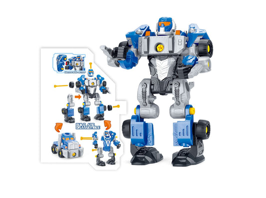 Dusky Shark 3-in-1 Take-A-Part Robot Toy Playset - Build, Transform, and Play (Blue)