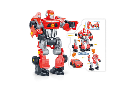 Dusky Shark 3-in-1 Take-A-Part Robot Toy Playset - Build, Transform, and Play (Red)