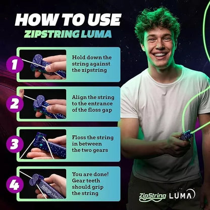 ZipString Luma Glow-in-the-Dark Flying Toy with LED Lights for Endless Tricks