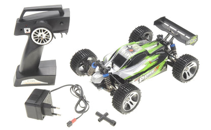 Dusky Shark 1:18 RC Off-Road Buggy - 2.4GHz 4WD Remote Control Vehicle for Adventure (Green)