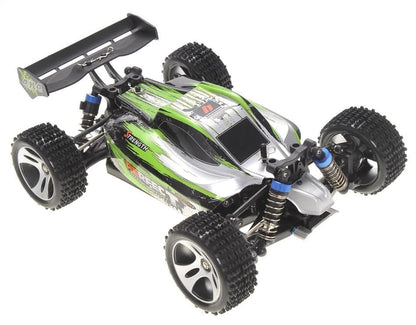 Dusky Shark 1:18 RC Off-Road Buggy - 2.4GHz 4WD Remote Control Vehicle for Adventure (Green)