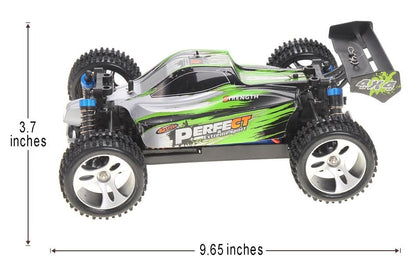 Dusky Shark 1:18 RC Off-Road Buggy - 2.4GHz 4WD Remote Control Vehicle for Adventure (Green)