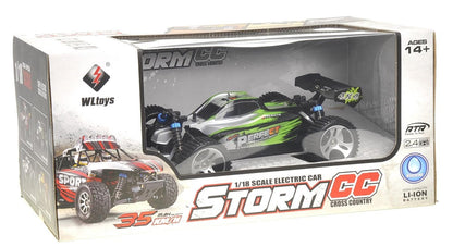 Dusky Shark 1:18 RC Off-Road Buggy - 2.4GHz 4WD Remote Control Vehicle for Adventure (Green)